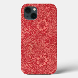 Red Marigold Pattern by William Morris iPhone 13 Case