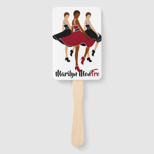 red Marilyn MonFRO AFRoCA Afro Africa Black Woman Hand Fan