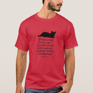 Red Mark Twain Cat Quote T-Shirt
