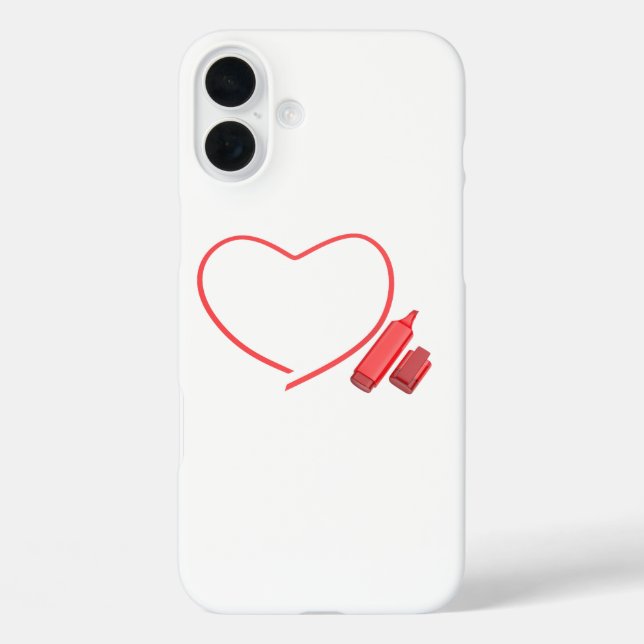 Red marker and red heart Case-Mate iPhone case (Back)
