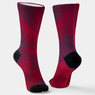 Red maroon beautiful abstract design kitty voices socks
