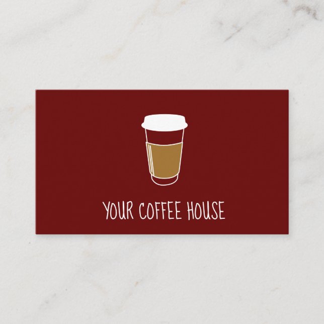 Red Maroon Coffee Stamp loyalty card (Front)
