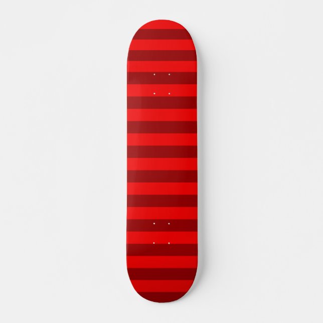 Red Maroon Stripes Design Skateboard (Front)