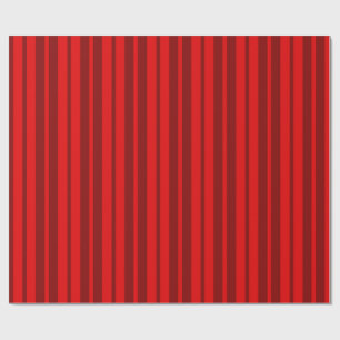 Red Maroon Stylish Stripes Pattern Design Wrapping Paper