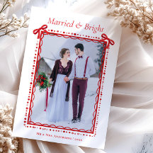 Red Married & Bright First Christmas Couple