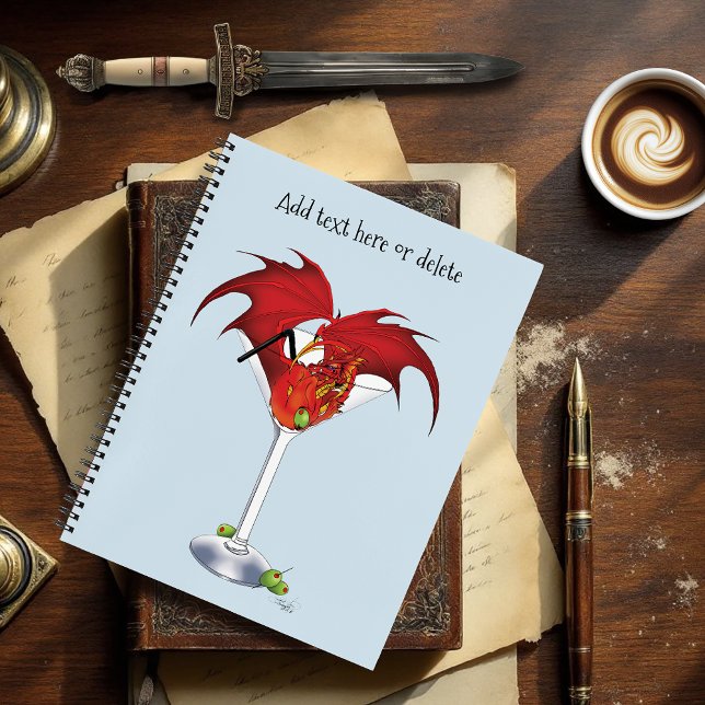 Red Martini Dragon Cocktail Fantasy Illustration Notebook (Creator Uploaded)