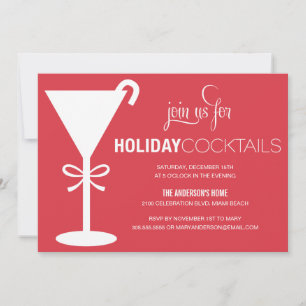 RED MARTINI HOLIDAY COCKTAIL PARTY INVITE