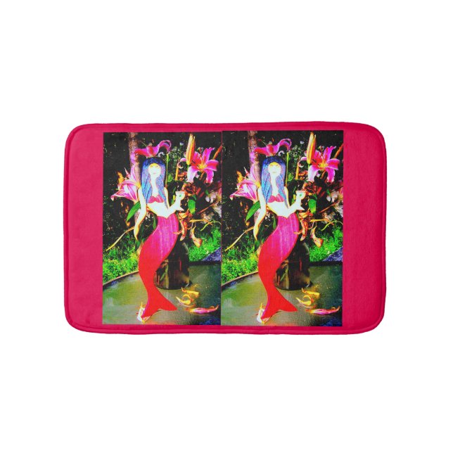 red martini mermaids bath mat (Front)