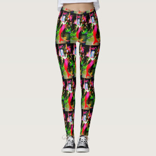 red martini mermaids leggings