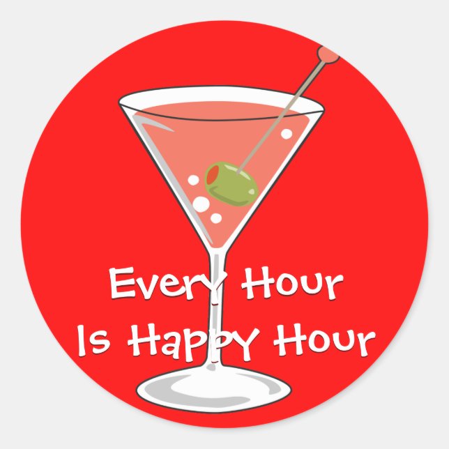 Red Martini Sticker (Front)