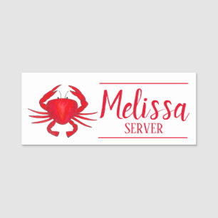 Red Maryland Crab Seafood Shack Restaurant Name Tag
