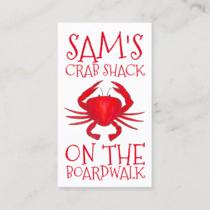 Red Maryland Crab Shack Crabs Beach Food Ocean Business Card