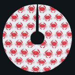 Red Maryland Hardshell Crab Crustacean Beach Brushed Polyester Tree Skirt<br><div class="desc">Ideal for holiday decorating! Christmas tree skirt features an original marker illustration of a red hard shell Maryland crab.

This design is also available on other products. Don't see what you're looking for? Need help with customisation? Contact Rebecca to have something designed just for you.</div>