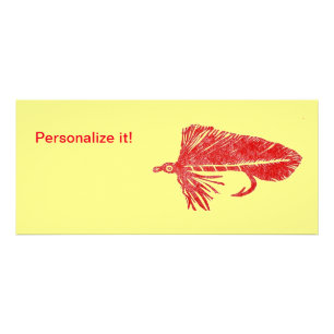 Red Matuka streamer, fly tying, fly fishing art Rack Card