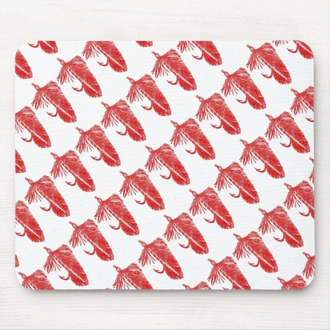 "Red Matuka - Tiled" Classic Trout Fly Mousepad (Front)