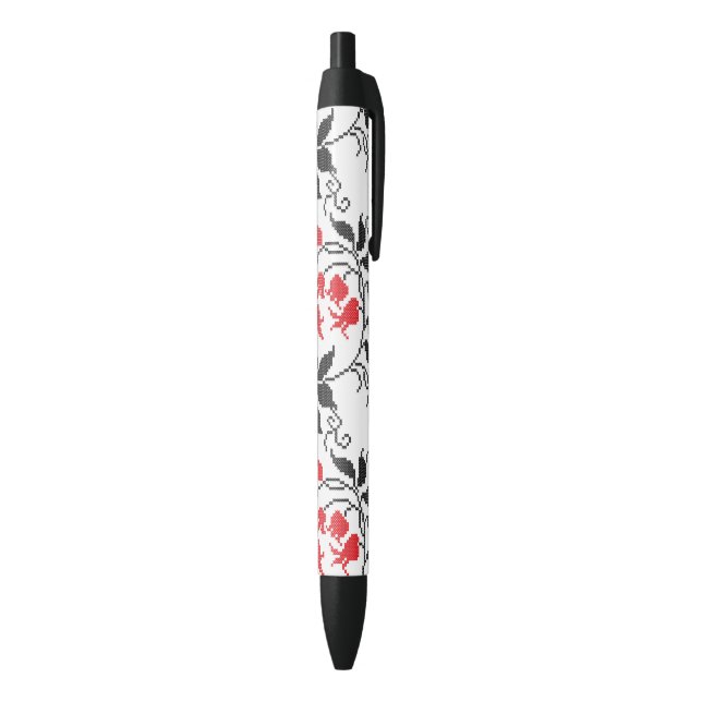Red May lily Black Ink Pen (Bottom (Vertical))