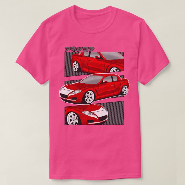 Red Mazda RX8 Rotary T-Shirt (Design Front)