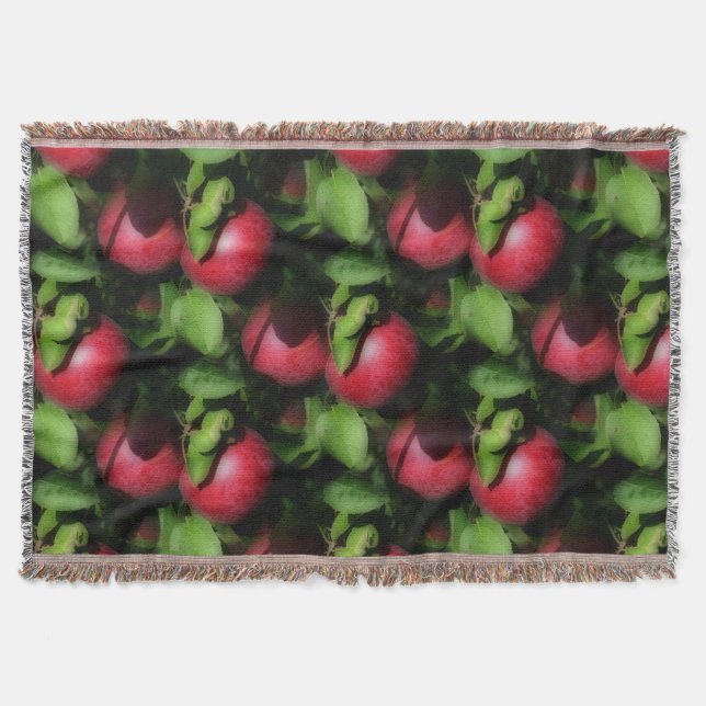 Red McIntosh Apples Nature Art Pattern Throw Blanket (Front)