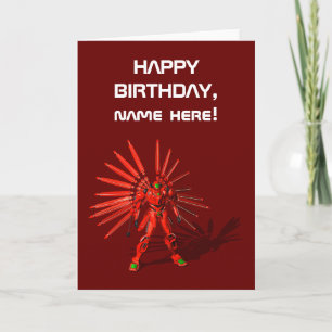 Red Mecha Robot Card