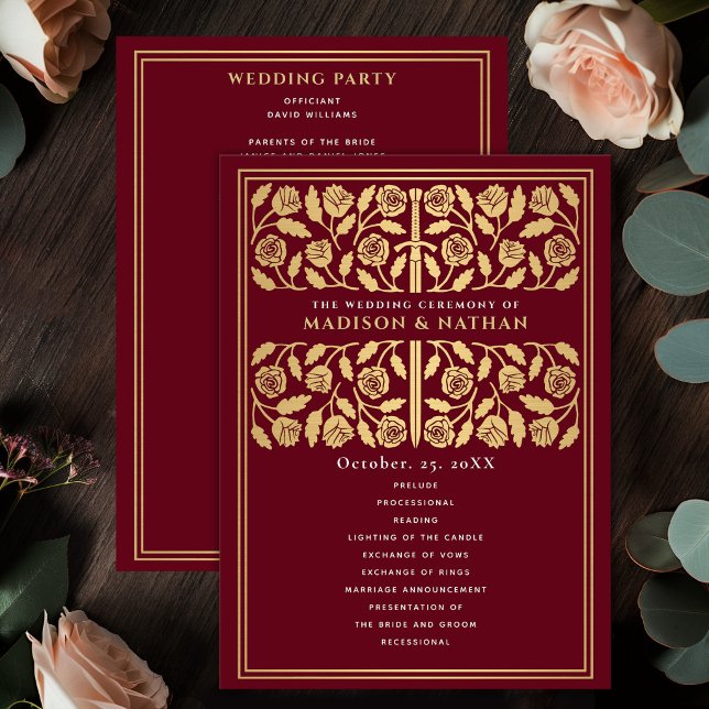 Red Mediaeval Gold Sword Royal Wedding Programme (Creator Uploaded)