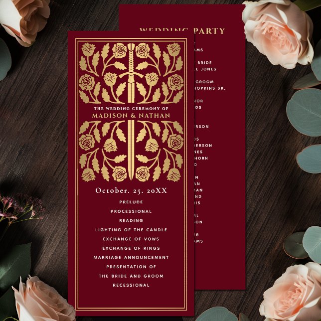 Red Mediaeval Gold Sword Royal Wedding Programme (Creator Uploaded)