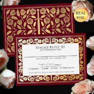 Red Mediaeval Gold Sword Royal Wedding RSVP