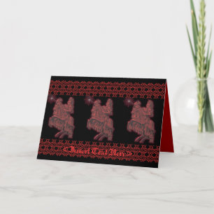 Red Mediaeval Knights Greeting Card