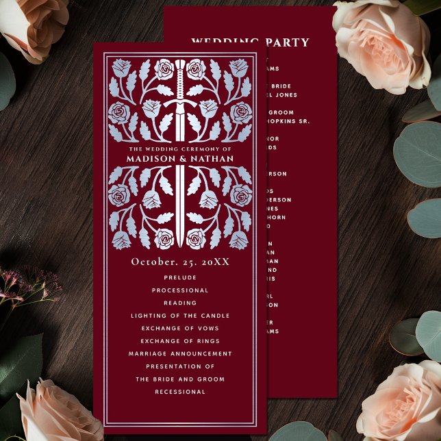 Red Mediaeval Silver Sword Royal Wedding Programme (Creator Uploaded)