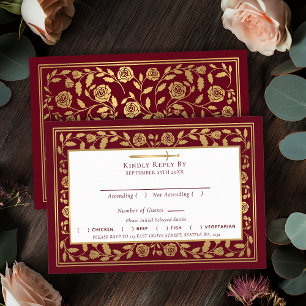 Red Mediaeval Sword Wedding RSVP Enclosure Card