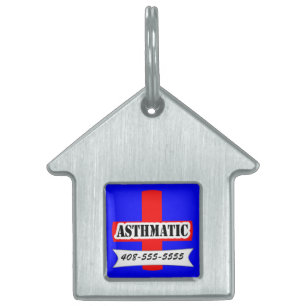 Red Medic Alert Asthmatic Pet Name Template Pet Pet Tag