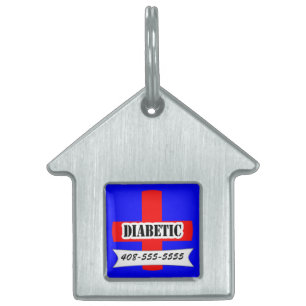 Red Medic Alert Diabetic Pet Name Template Pet Pet Tag