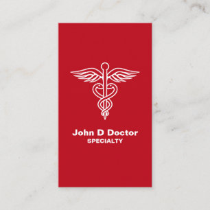Red medical doctor or healthcare business card