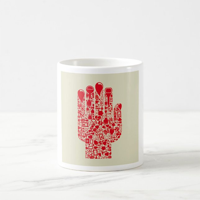 Red Medical Hand Symbol Healthcare Coffee Mug (Creator Uploaded)