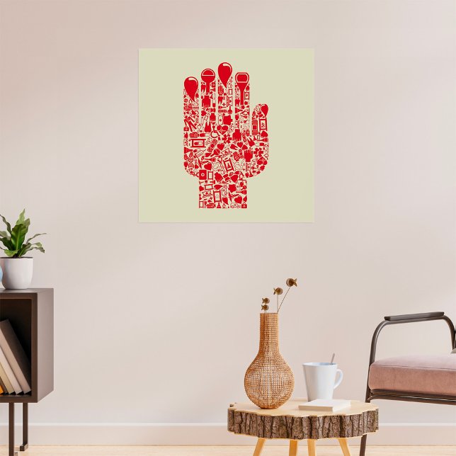 Red Medical Hand Symbol Healthcare Poster (Creator Uploaded)