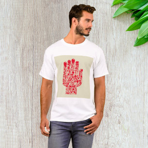 Red Medical Hand Symbol Healthcare T-Shirt