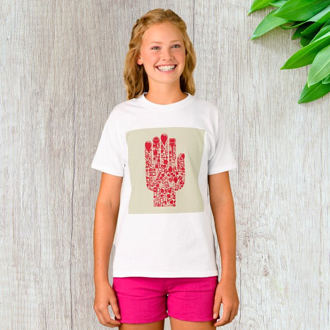 Red Medical Hand Symbol Healthcare T-Shirt (Creator Uploaded)