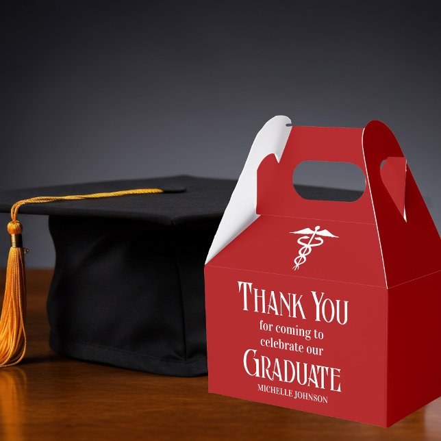 Red Medical School Customised Graduation Party Favour Box (Creator Uploaded)