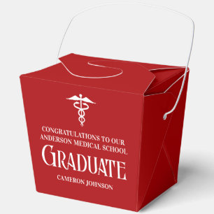 Red Medical School Graduation Party Fortune Favour Box