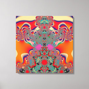 Red Meditation Fractal Abstract Art Canvas Print