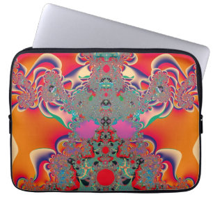 Red Meditation Fractal Abstract Art Laptop Sleeve