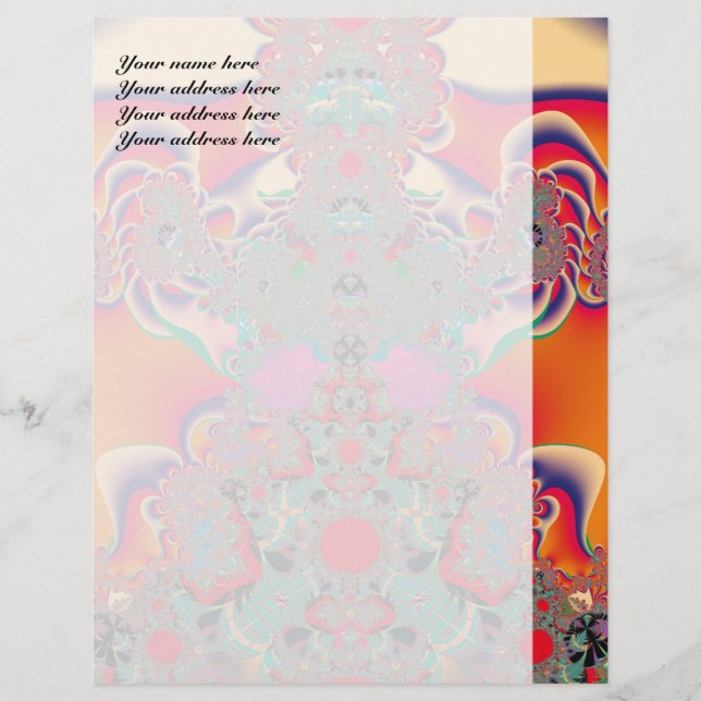Red Meditation Fractal Abstract Art Letterhead (Front)