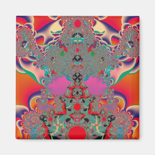 Red Meditation Fractal Abstract Art Magnet