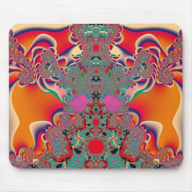 Red Meditation Fractal Abstract Art Mouse Mat (Front)