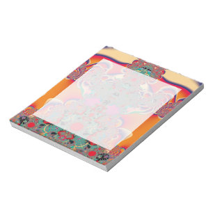 Red Meditation Fractal Abstract Art Notepad