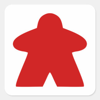 Red Meeple Board Game Piece Square Sticker