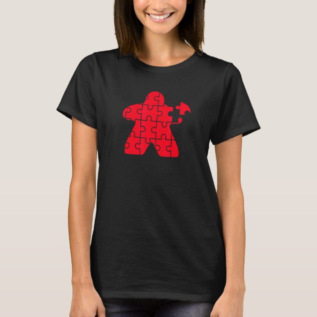 Red Meeple Puzzle Board Game  I'm Always Red Meepl T-Shirt (Front)