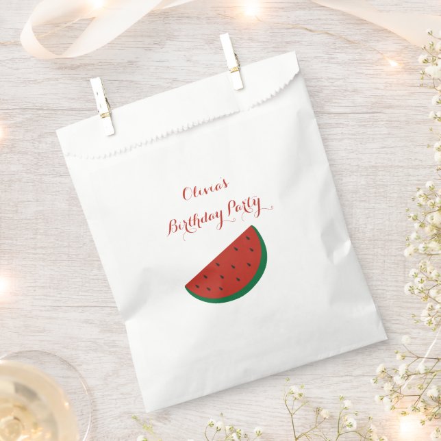 Red Melon Watermelon Summer birthday party Favour Bags (Clipped)