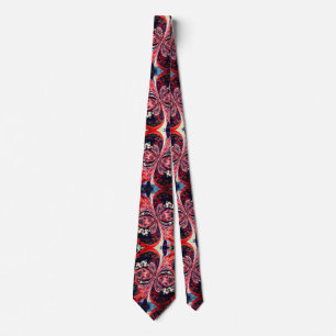 Red Melted Swirl Neck Tie