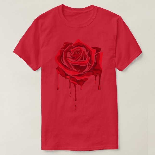 Red Melting Rose - Garden Gardener Botanist Flower T-Shirt (Design Front)