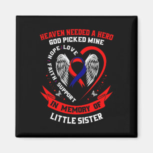 Red Memorial Gifts Little Sister Heart Disease Awa Magnet